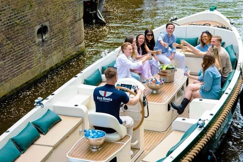 Canal Cruise on Eco Boat with Live Local Skipper — a boat tour from Amsterdam, Netherlands