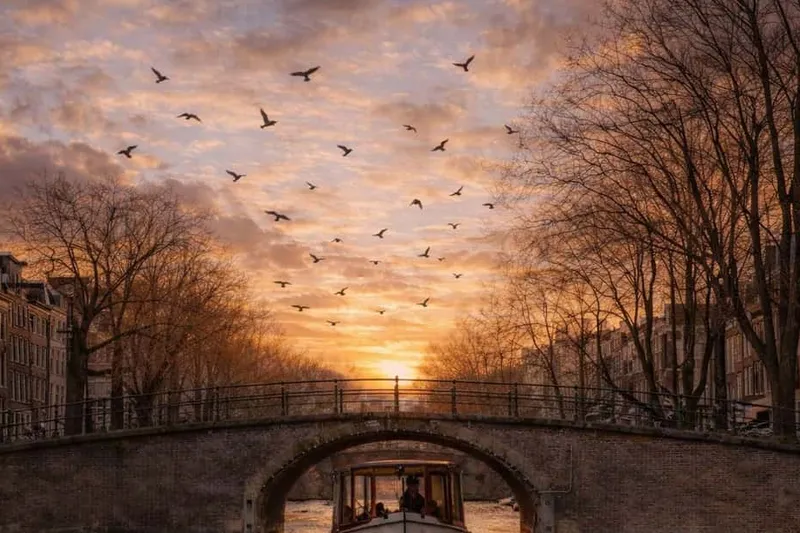 Evening (Sunset) Canal Cruise with Bar on Board — a boat tour from Amsterdam, Netherlands