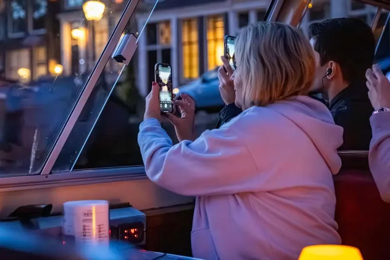 Evening Canal Cruise – City Lights & Wine Option — a boat tour from Amsterdam, Netherlands