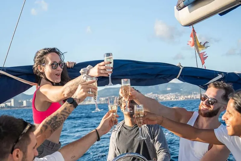 Barcelona Badalona: Sailboat Tour, Snacks, Drinks, Swimming — a boat tour from Barcelona, Spain