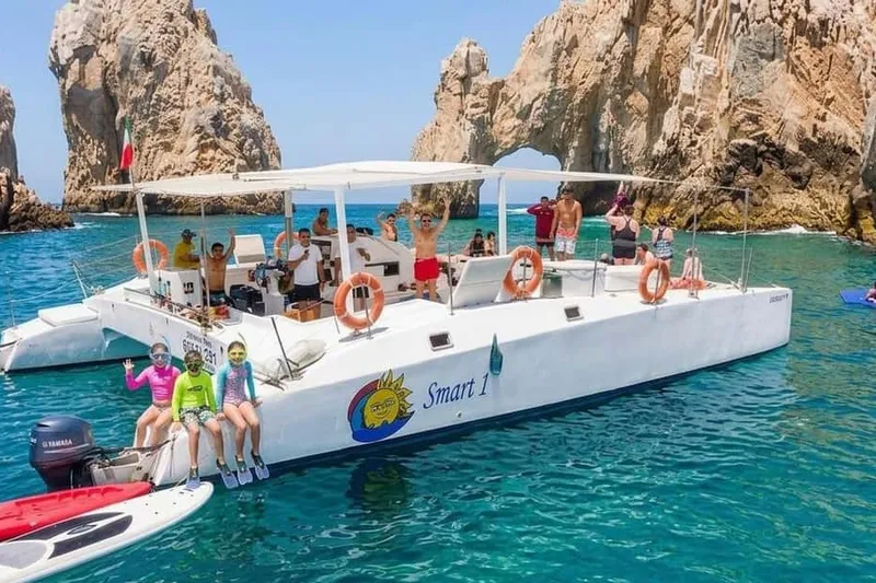 Cabo Catamaran Snorkel: Arch & Santa Maria, Open Bar, Snacks — a boat tour from Cabo San Lucas, Mexico