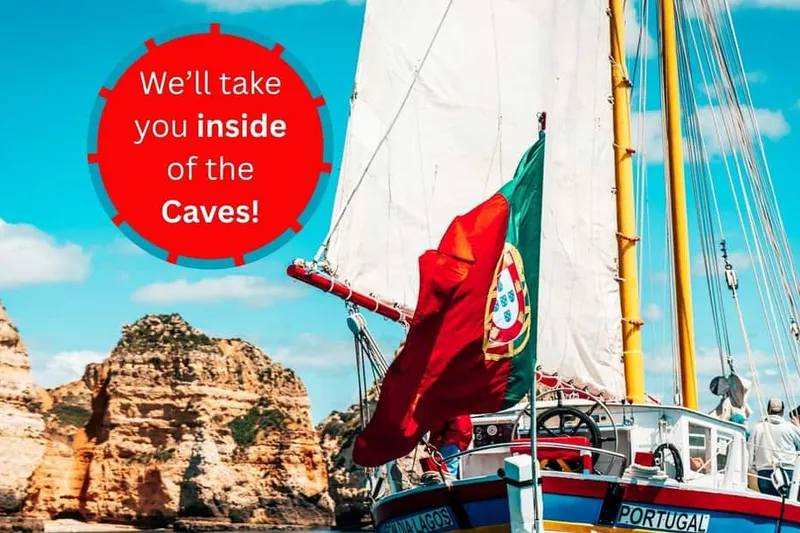 Ponta Piedade Sail & Caves Cruise w/Portuguese Tapas — a boat tour from Lagos, Portugal