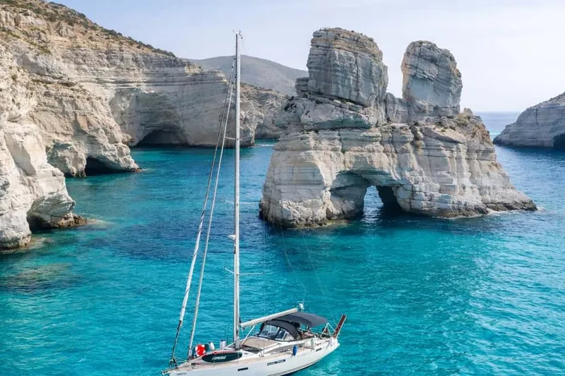 Sailboat Cruise to Kleftiko Bay with Meal & Drinks — a boat tour from Milos, Greece