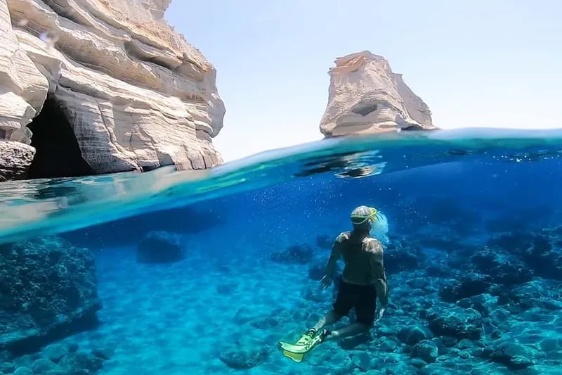 Milos Boat Tour: Kleftiko & Polyaigos Swimming With Meals — a boat tour from Milos, Greece