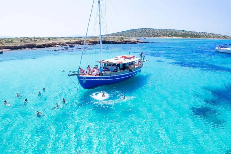 From Paros: Antiparos and Despotiko Full-Day Swim Cruise — a boat tour from Paros, Greece