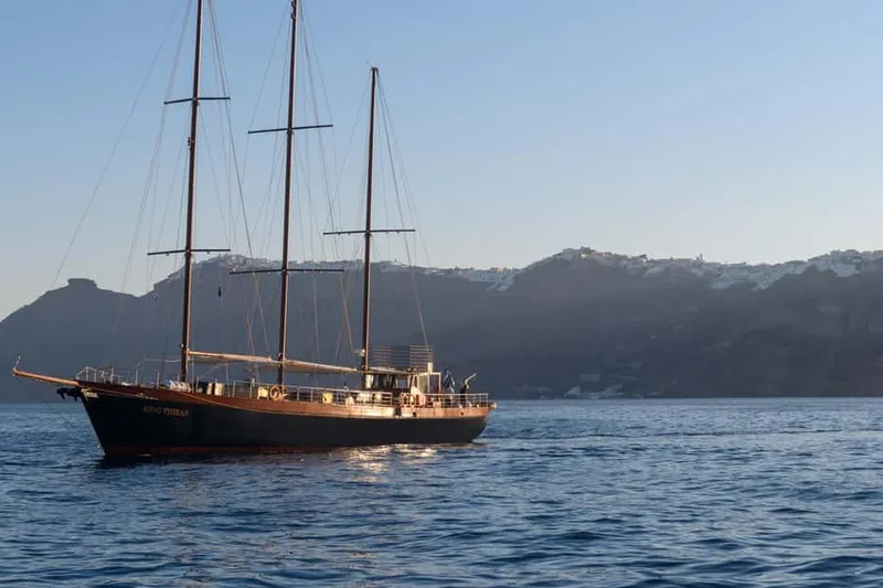 Volcano, Hot Springs, Thirasia Cruise and Oia sunset — a boat tour from Santorini, Greece