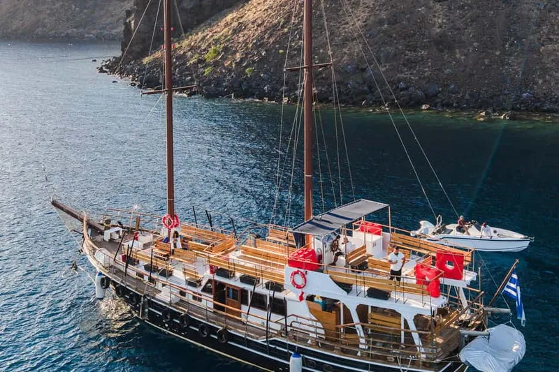 Santorini Port: Cruise to Volcano, Hot Springs & Thirassia — a boat tour from Santorini, Greece